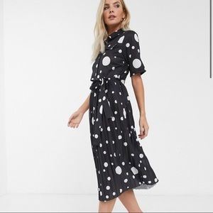 Midi polka dot jersey dress